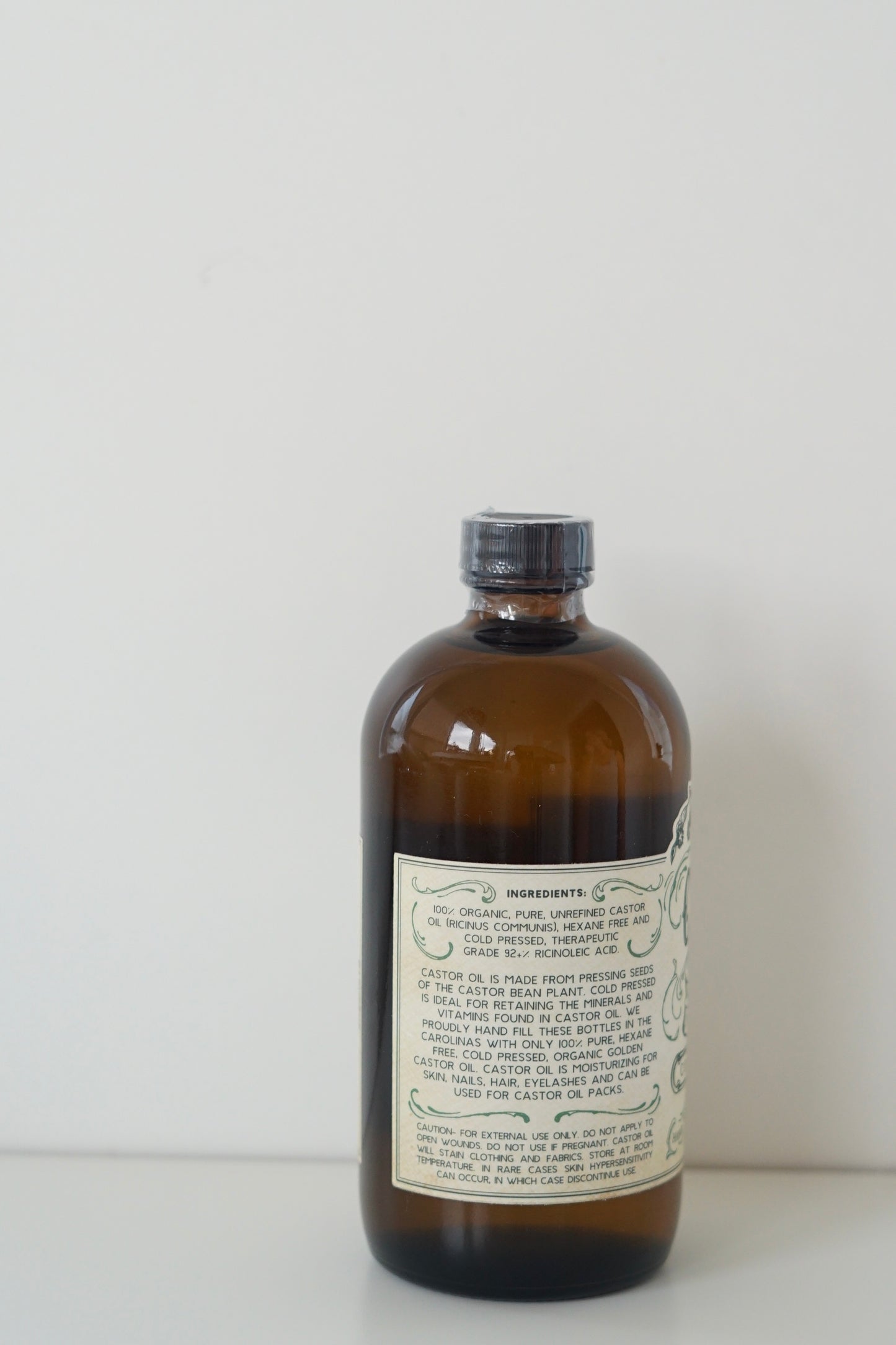 Organic Cold Pressed Castor Oil- Hexane Free USA Bottled